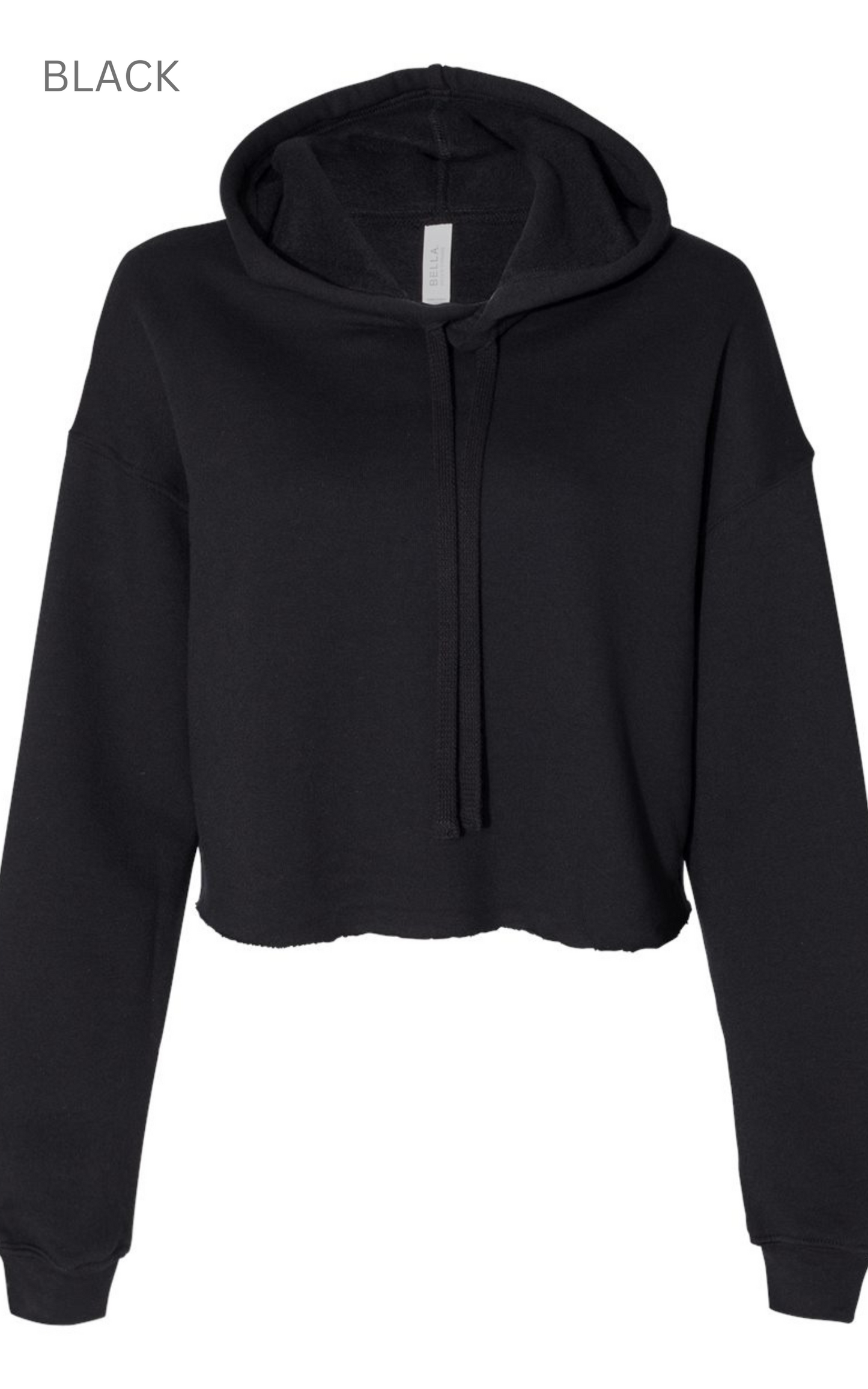 Black Women's Crop Fleece Hoodie