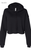 Black Women's Crop Fleece Hoodie