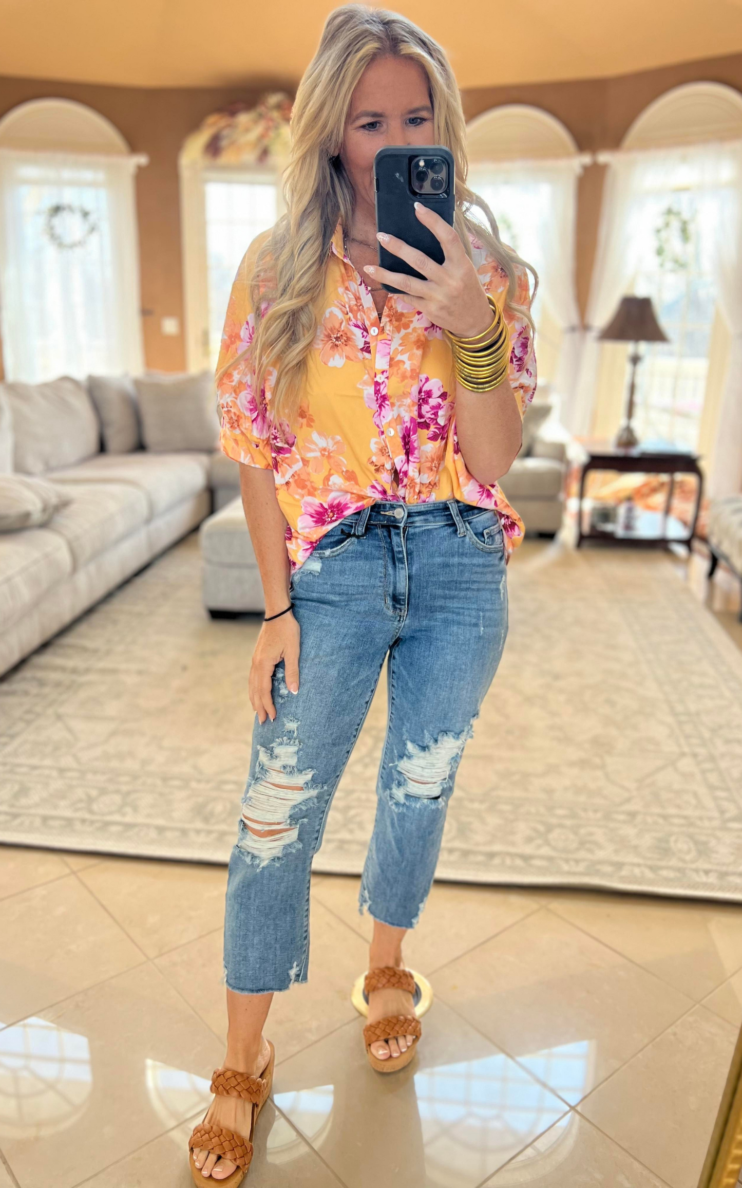 FLORAL PRINT BLOUSE 