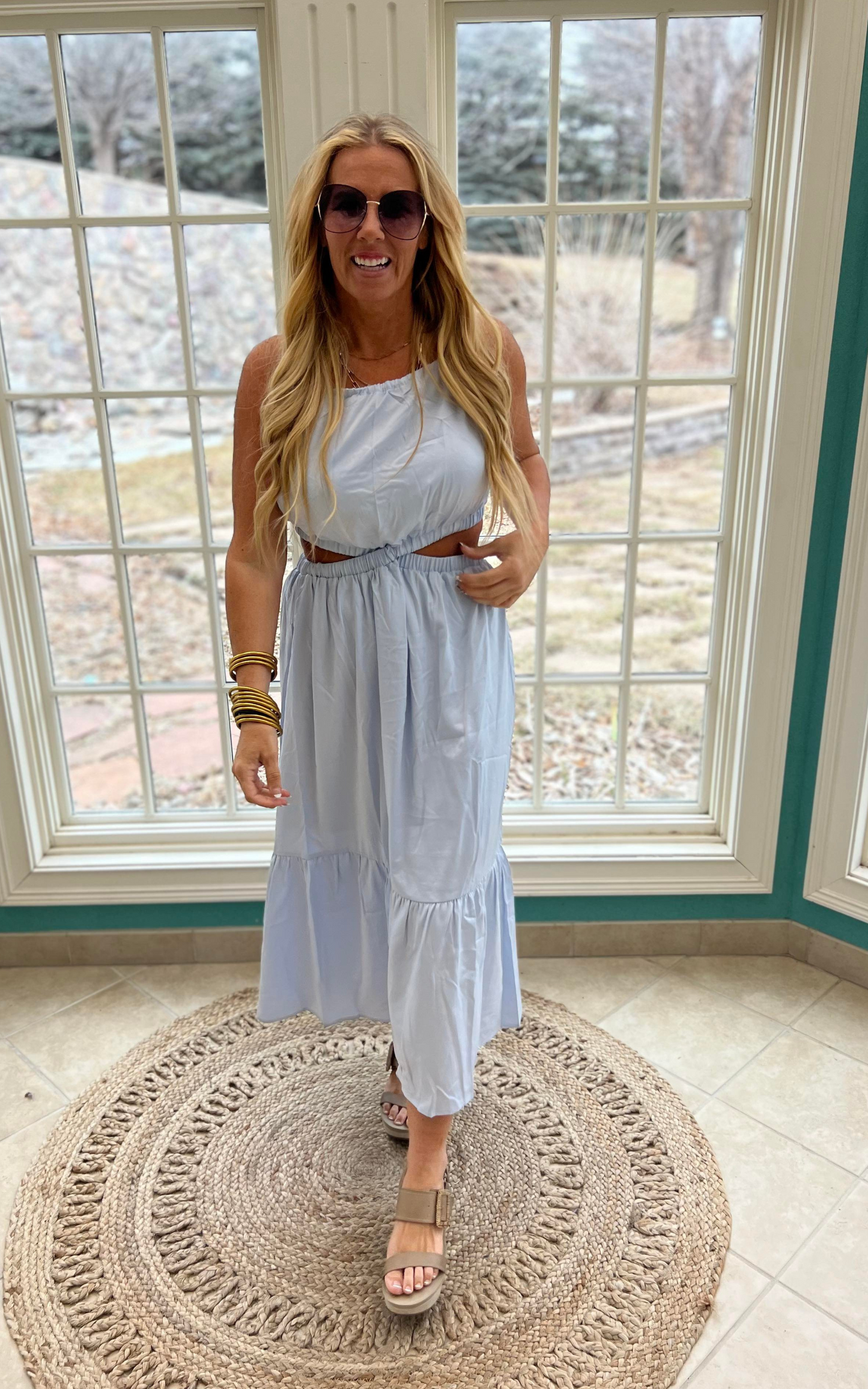 Cancun Criss Cross Waist Maxi Dress - Final Sale