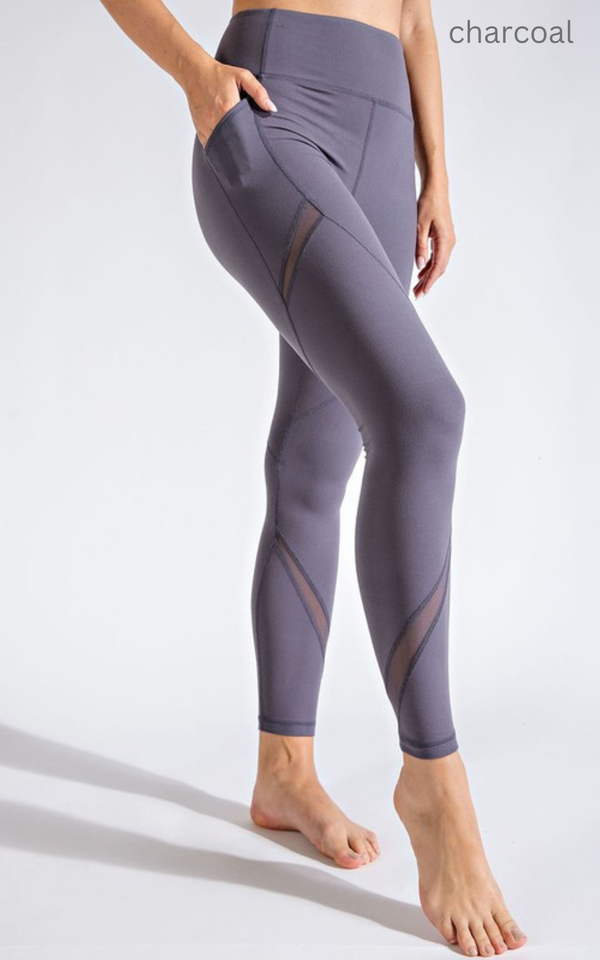 MESH DETAIL FULL LENGTH LEGGINGS  | RAE MODE -Final Sale