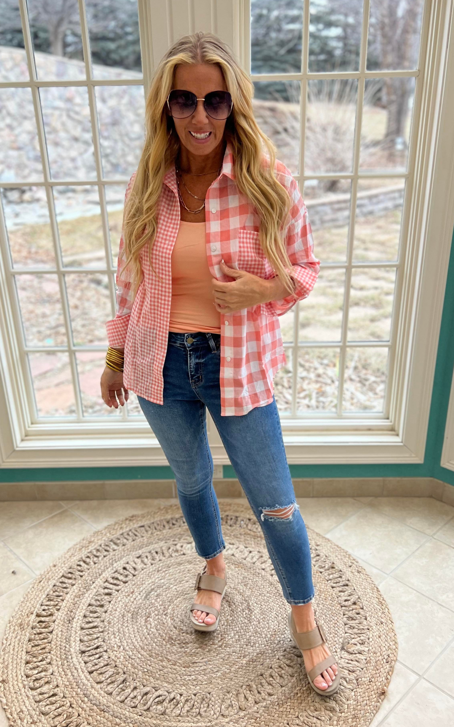 Spring Fever Gingham Button Down Top - Final Sale*