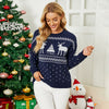 Christmas Jacquard Crew Neck Knitted Pullover Sweaters