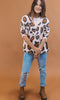 Davi & Dani V Neck Animal Print Pull Over Sweater