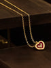 Retro Women Enamel Heart-Shaped Pendant Necklace