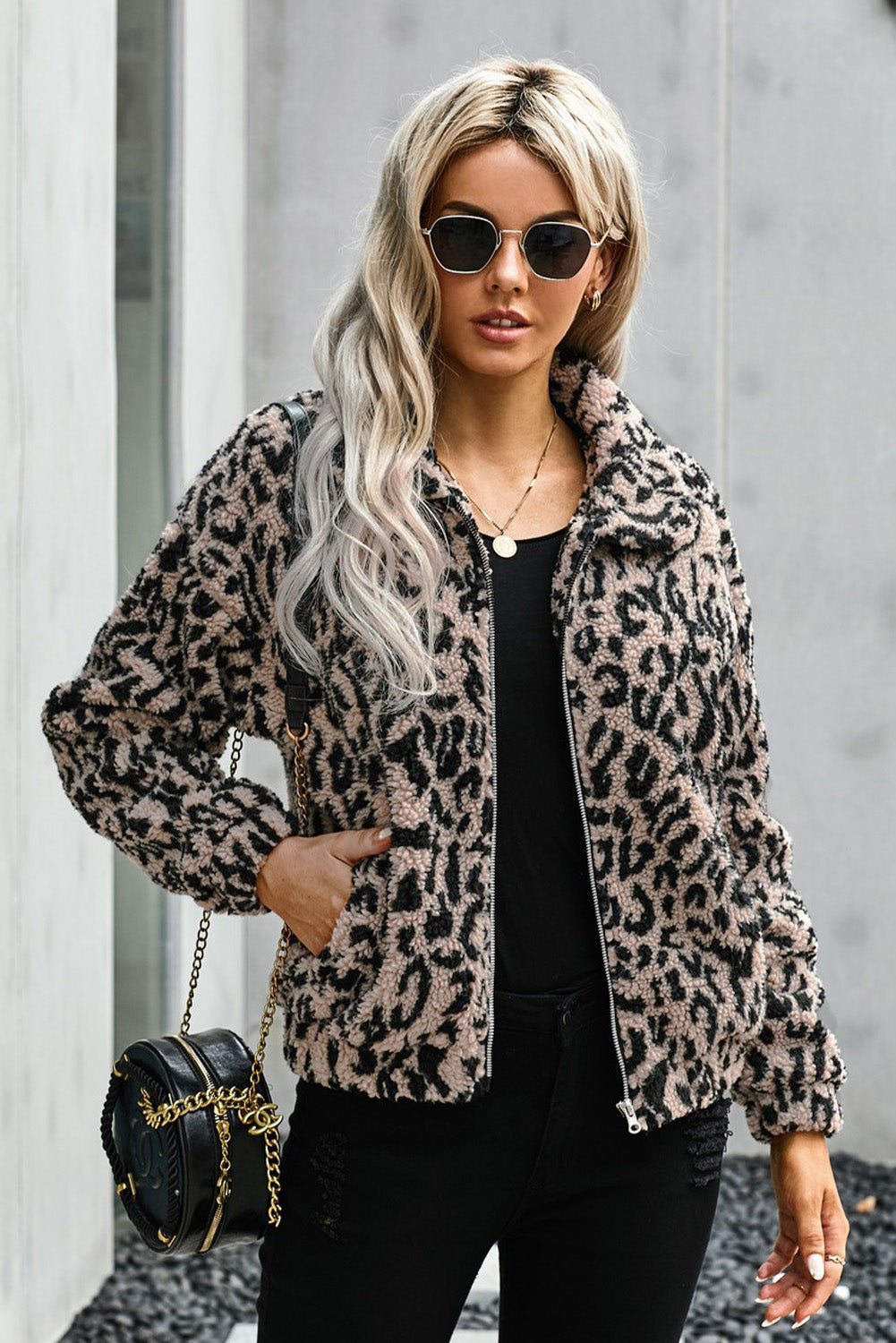 leopard winter coat 