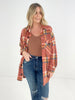 Orange Zenana Full Size Oversize Plaid Shacket with Pockets