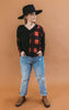 White Birch Long Sleeve Buffalo Plaid Brushed Knit Top