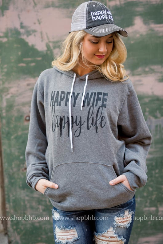 Happy Wife Happy Life Hoodie - BAD HABIT BOUTIQUE 