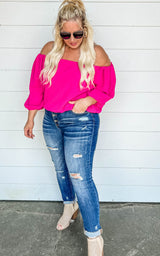 hot pink blouse 