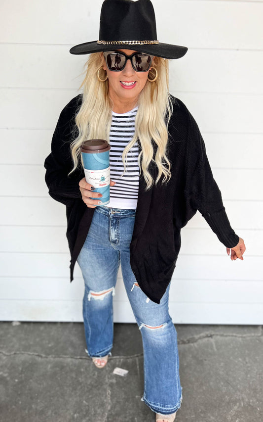 black shawl cardigan 