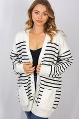 Striped Oversize Cardigan  by White Birch