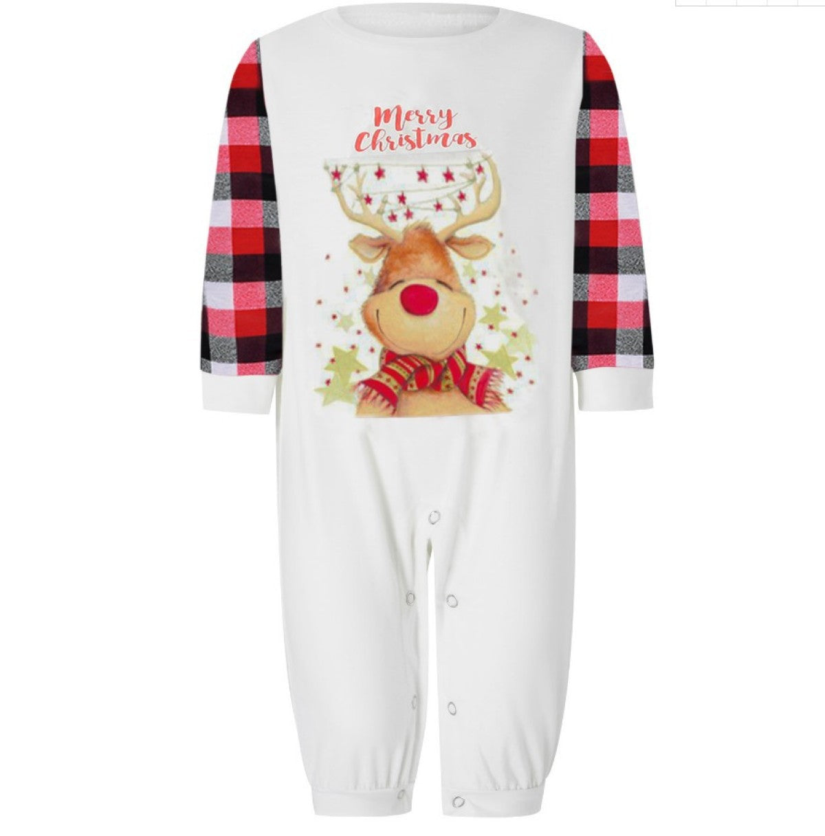 Christmas Elk Print & Plaid Pants Family Matching Set