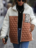 Zipper Up Colorblock Leopard Jacket