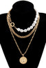 Clavicle Chain Pearl Multi-Layered Pendant Necklace