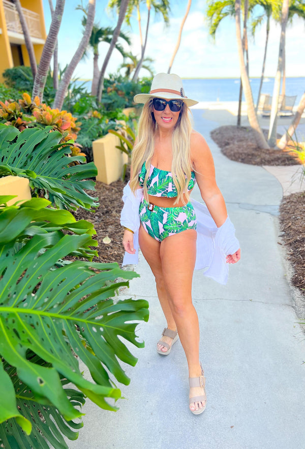 Tropical Palm 2-Piece Swimsuit Bikini