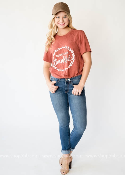 Today I am ThankFul T-shirt- Copper - BAD HABIT BOUTIQUE 