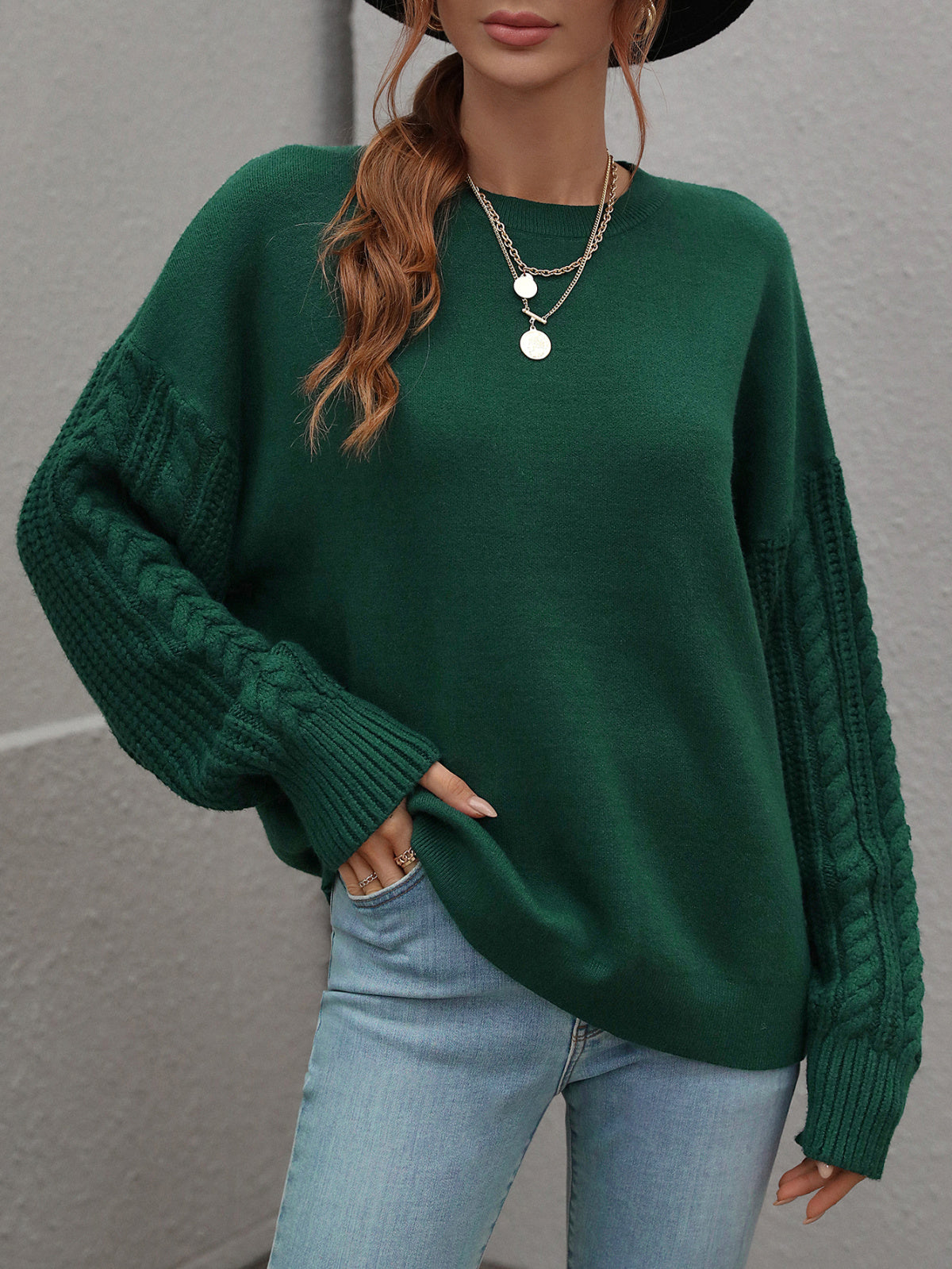 green sweater 