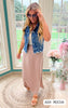 Smocked Waist Side Slit Maxi Skirt w/ Pockets