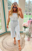 Soft Blue w/ Mixed Stripes Textured Jumpsuit