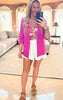 Fuchsia Folded Sleeves Blazer Jacket