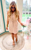 Tan V-Neck Button Down Mini Dress