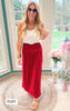 Smocked Waist Side Slit Maxi Skirt w/ Pockets