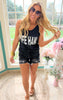 Black Mid Rise Patched Denim Shorts - Risen