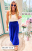 Smocked Waist Side Slit Maxi Skirt w/ Pockets