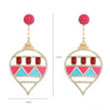 Teardrop-Shape Rhinestone Enamel Dangle Earring