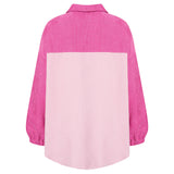 Two-Tone Long Sleeve Button Up Shacket