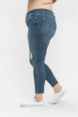 Judy Blue Full Size Destroyed Knee High Waist Skinny Jeans