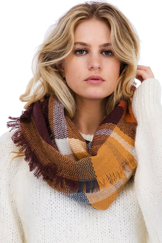  Plaid Infinity Scarf, ACCESSORIES, Leto, BAD HABIT BOUTIQUE 