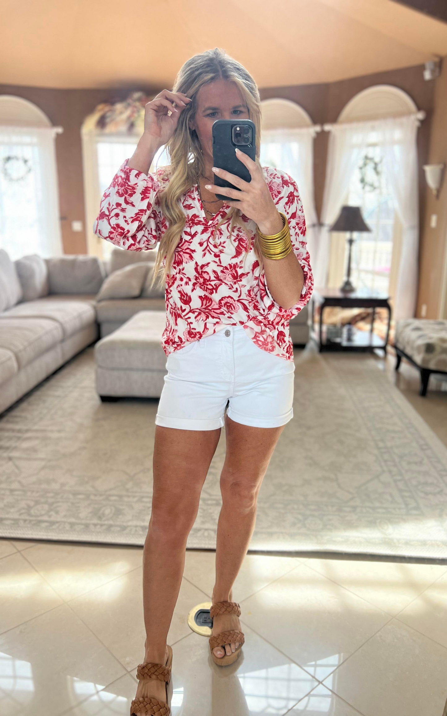 Emily Wonder Floral Woven Blouse Top 