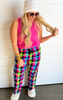 colorful plaid pajama pants