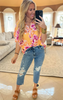 ORANGE FLORAL BLOUSE 