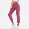 Sold Color High Stretch Leggings With Pocket