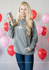 Coffee Is My Lifeline Hoodie | Gray - BAD HABIT BOUTIQUE 