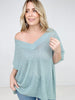 Oversized V-Neck Sheer Knit Top