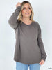 Easel "Feels Like Sunday" Solid Cotton Jersey Loose Fit Top