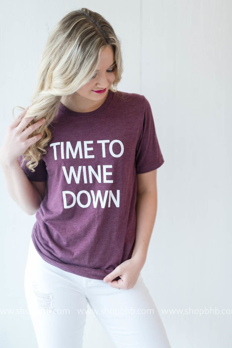 TIME TO WINE TSHIRT - BAD HABIT BOUTIQUE 