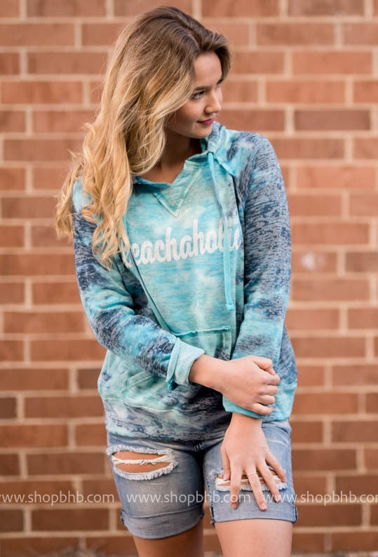 Beachaholic Tie Dye Hoodie - BAD HABIT BOUTIQUE 