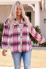 Contrast Trim Plaid Shacket