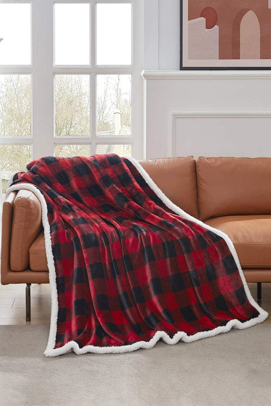 Red Bufflo Plaid Flannel Fleece Throw Blanket 127*152CM