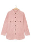 Plush Button Down Pocketed Shirt Jacket