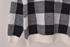 Crew Neck Long Sleeve Plaid Knit Sweater