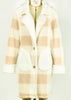 Lapel Plaid Patchwork Fleece Overcoat