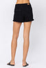 Judy Blue Black Mid-Rise Cargo Patch Pocket Frayed Hem Shorts