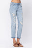 Judy Blue Full Size Destroyed Mid-Rise Boyfriend Jeans