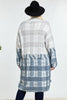 Davi & Dani Plus Color Block Plaid Pattern Long Cardigan